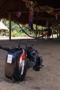 Figure 5: The outboard motor, one of the most common political gifts bestowed in Venezuelan Amazonia. Photo by the author.