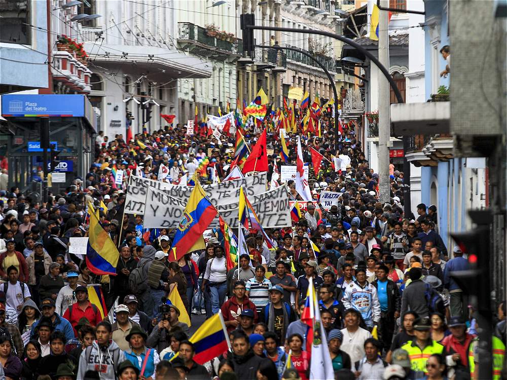 Protesta indígena contra Correa, Quito, 2015